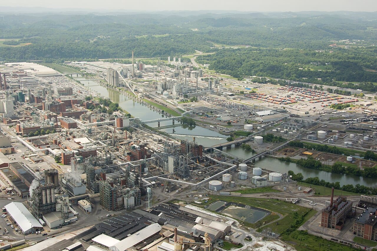 Industry along the Holston River in Kingsport, Tennessee